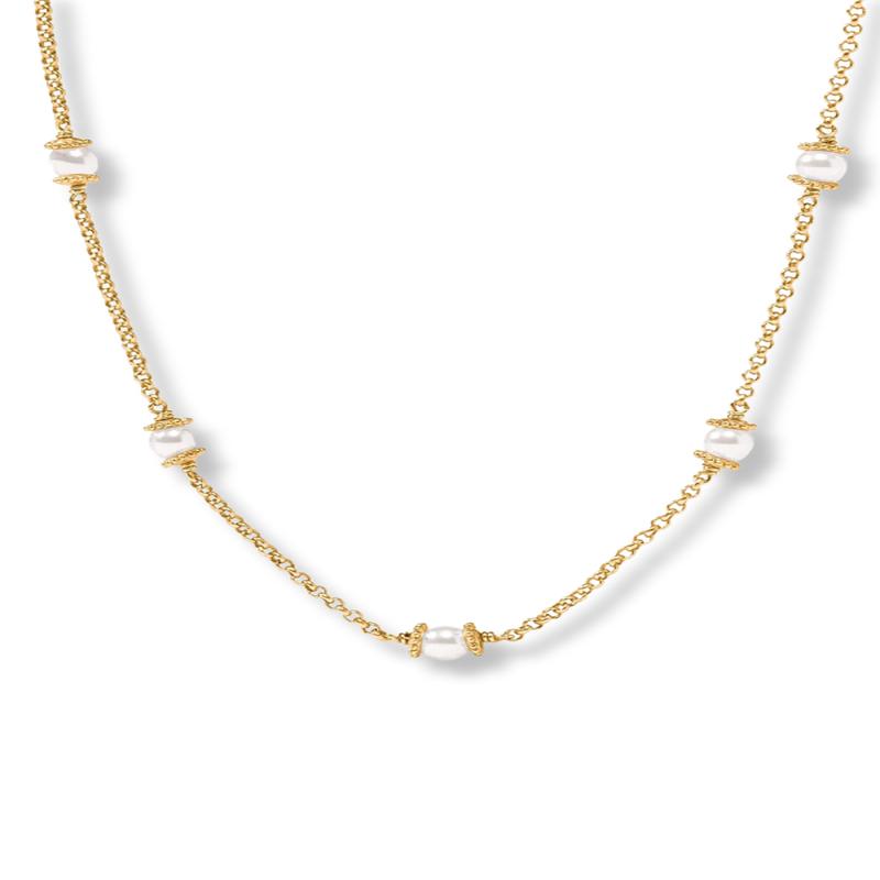 Julie Vos Hydra Delicate Pearl Station Necklace