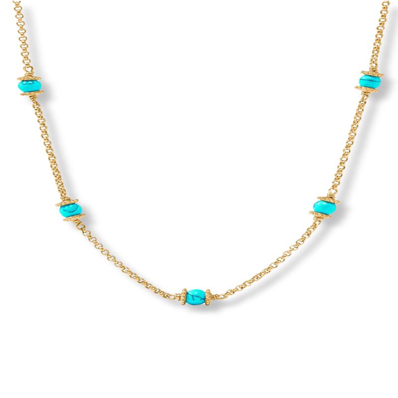 Julie Vos Hydra Delicate Turquoise Station Necklace