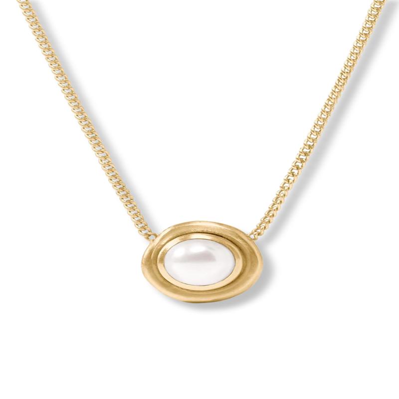 Julie Vos Wave Pearl Stone Delicate Necklace