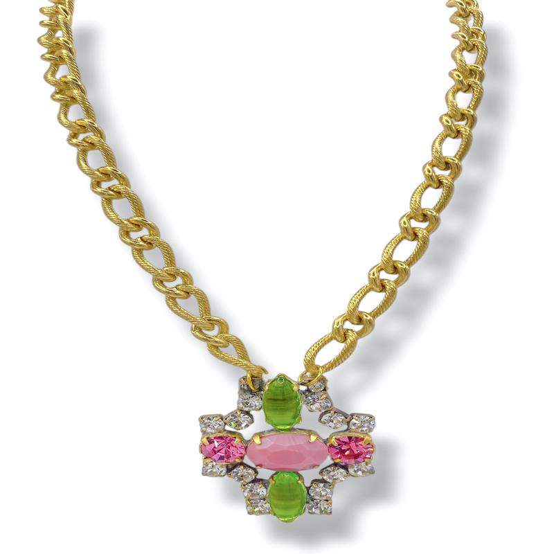 Made In the Deep South 1960s Czech Button 1970s Necklace