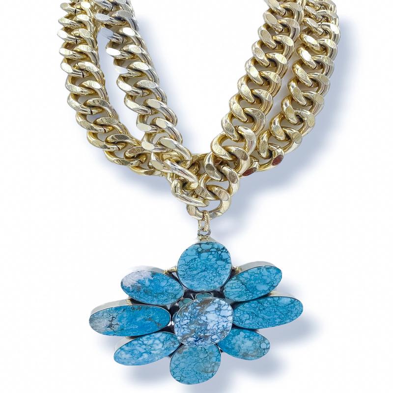 Made In the Deep South 1970s Turquoise Pendant 1970s Necklace