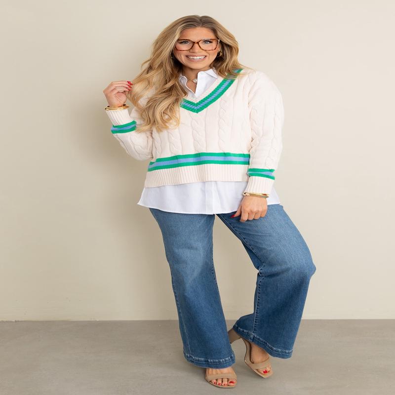 New England Ecru Long Sleeve Sweater - FINAL SALE