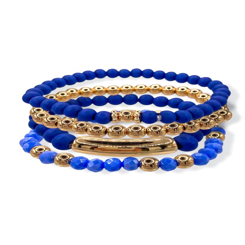On The Run Royal Blue Beaded Bracelet Set *Final Sale*