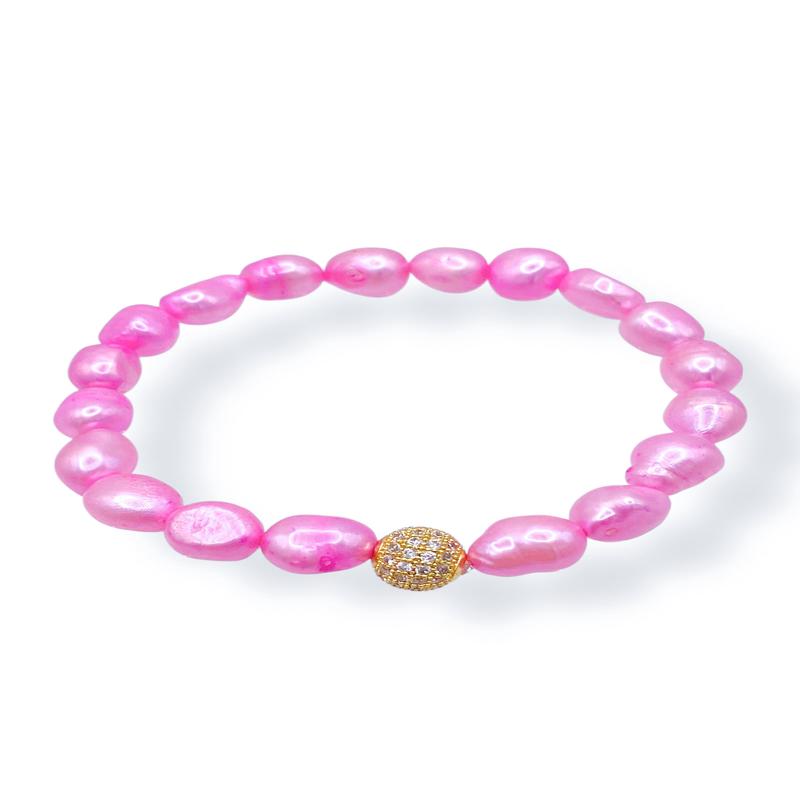 Virtue Tables Turned Flamingo Pearl Beaded Bracelet