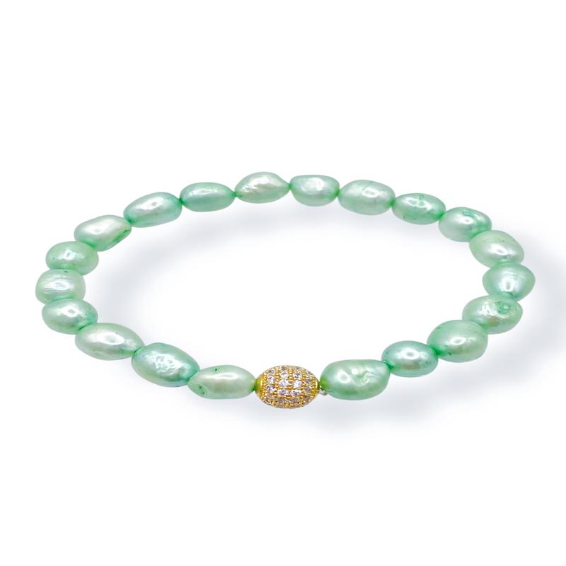 Virtue Tables Turned Mint Pearl Beaded Bracelet - FINAL SALE