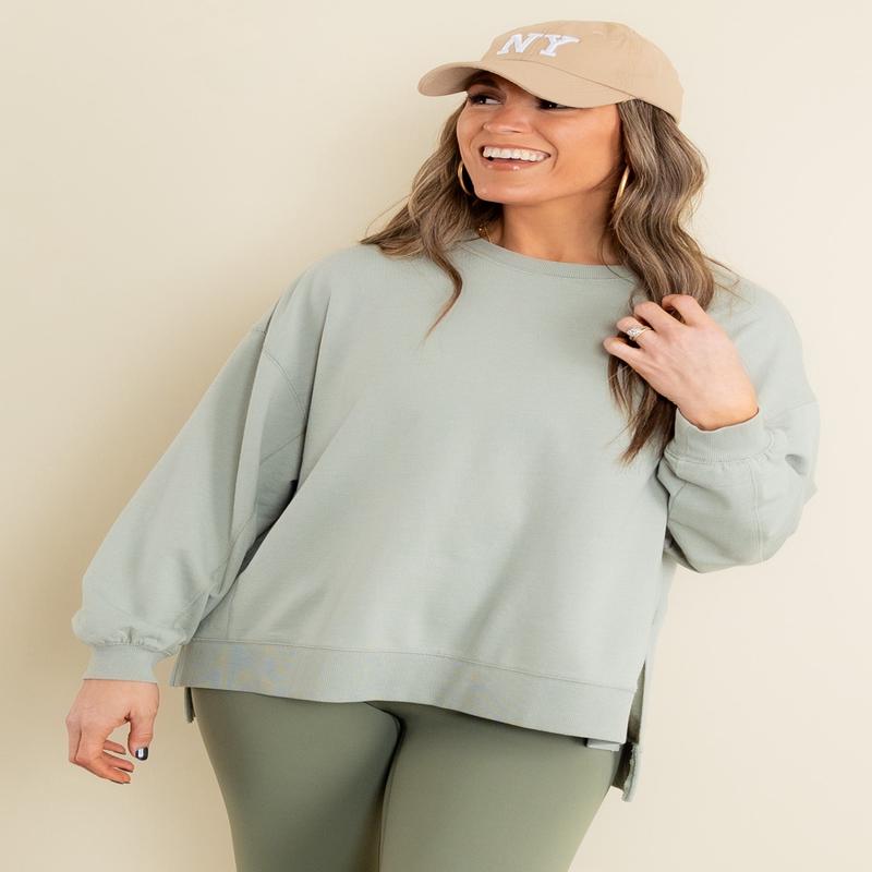 Z Supply Modern Weekender Sage Green Long Sleeve Top