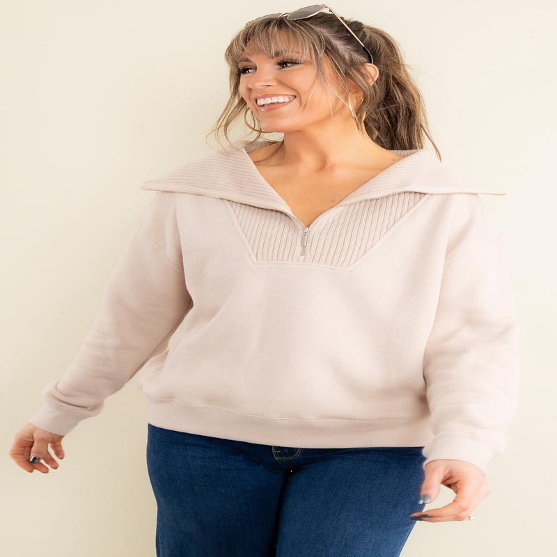 Z Supply Sonata Fleece Sweatshirt In Parchment