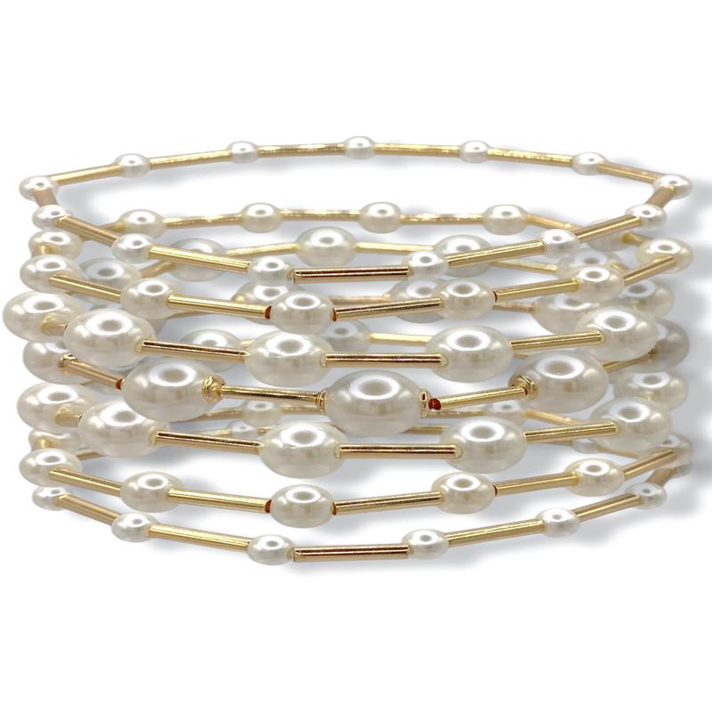 All You Want Pearl & Bar Bracelet Set