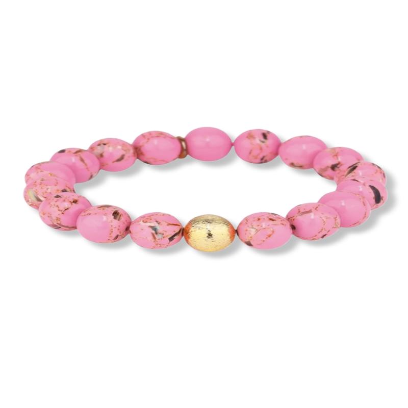 BudhaGirl Marble Pink Beaded Bracelet
