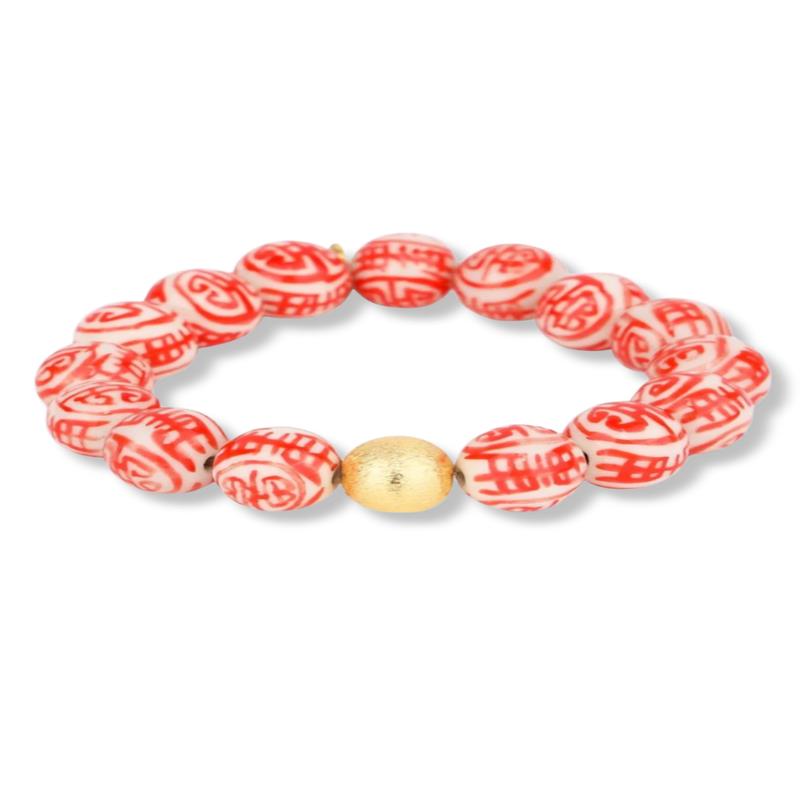 BudhaGirl Porcelain Flame Beaded Bracelet