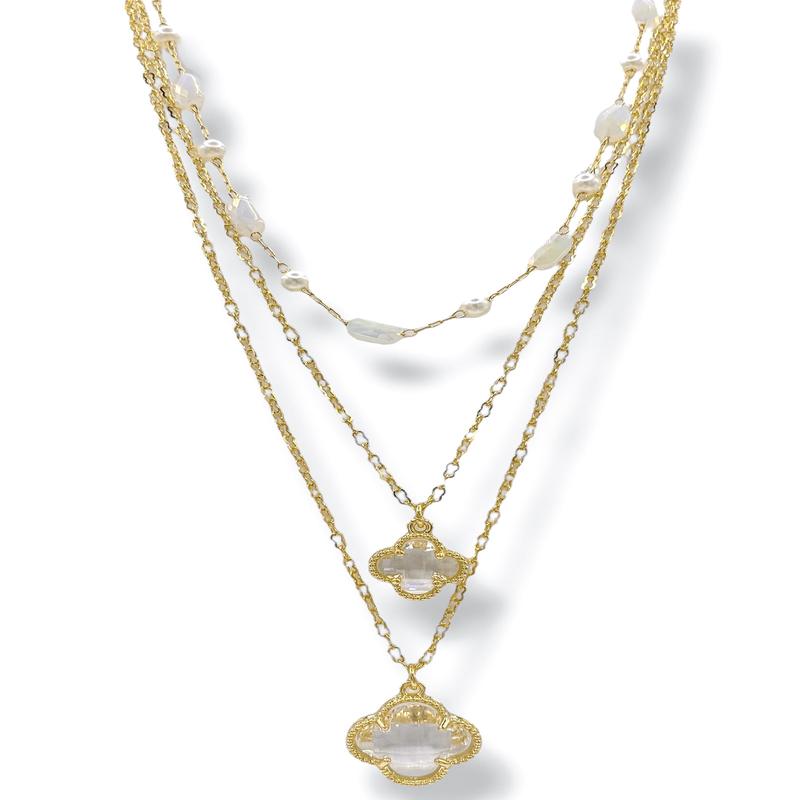 Cassidy Clover Beaded Layer Necklace