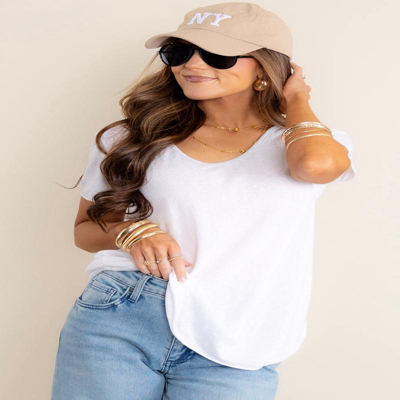 Catalina White Short Sleeve Top - FINAL SALE