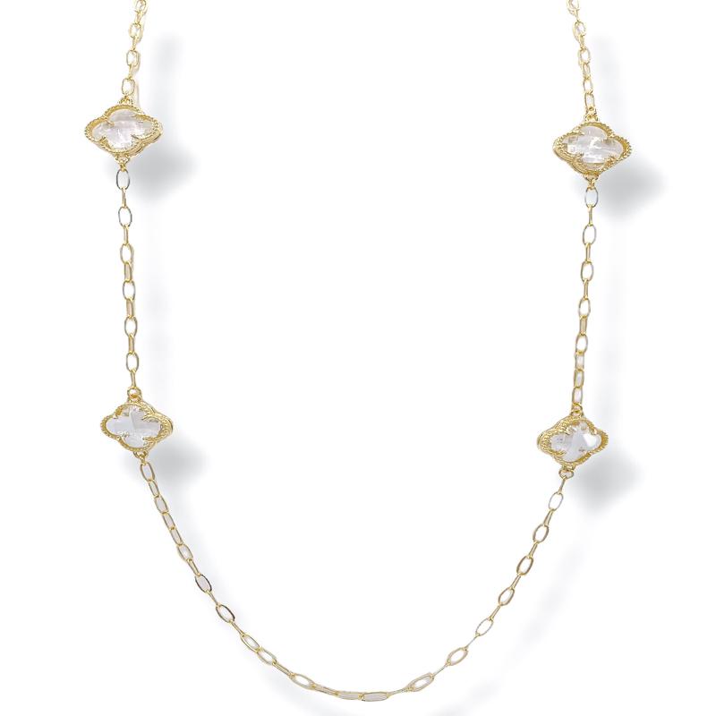 Clara Gold Clover Chain Link Necklace