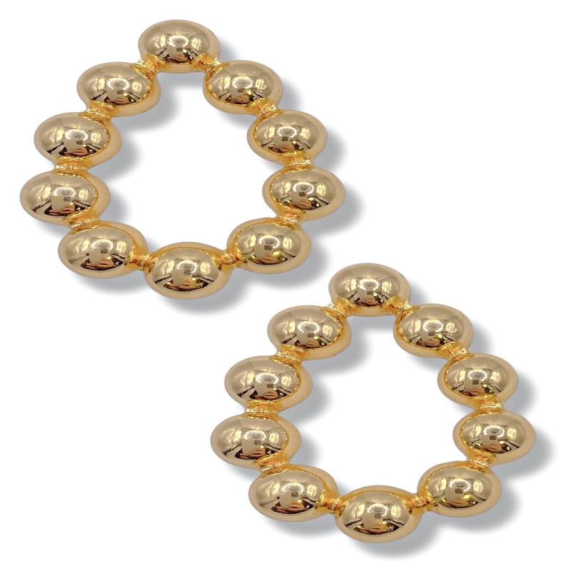 Delaina Gold Teardrop Ball Earrings