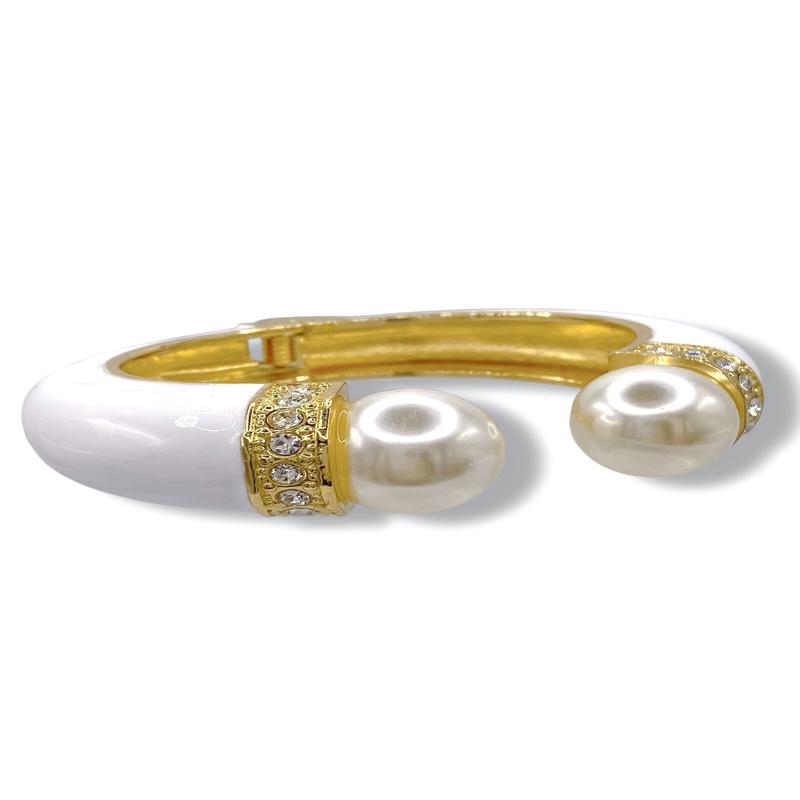 Elaine Pearl Hinge Cuff Bracelet
