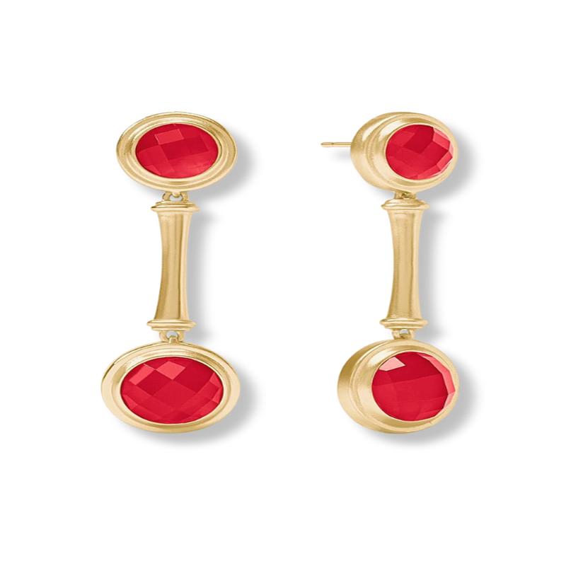 Julie Vos Bamboo Iridescent Strawberry Statement Earrings