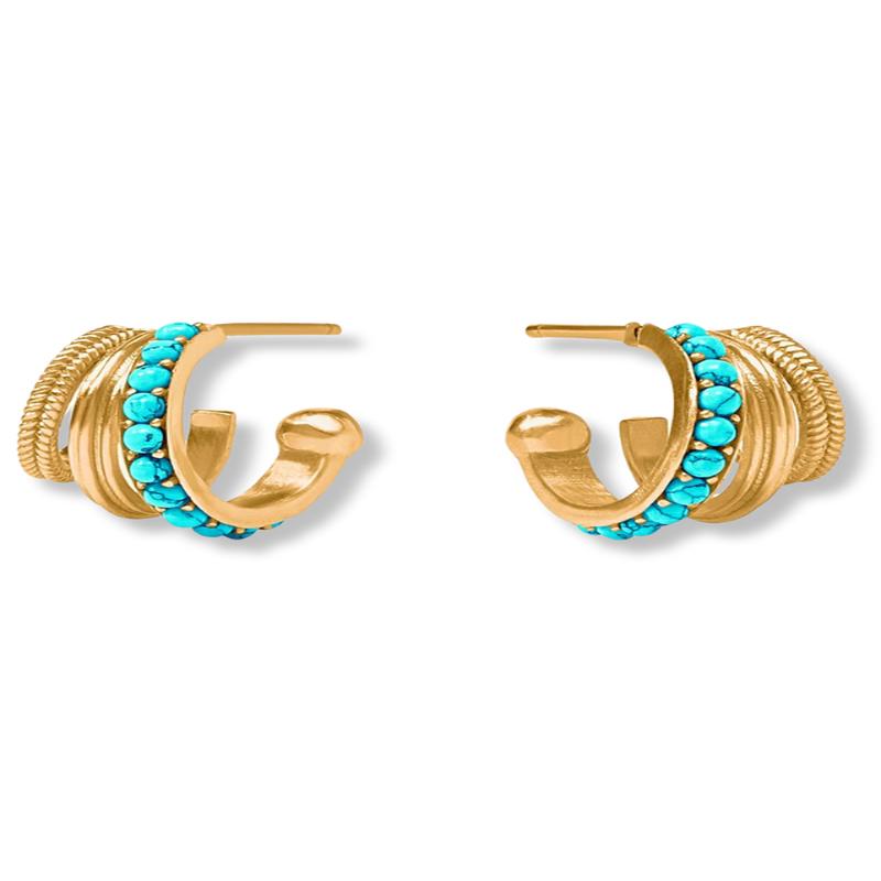 Julie Vos Hydra Triple Turquoise Blue Hoop Earrings *Final Sale*