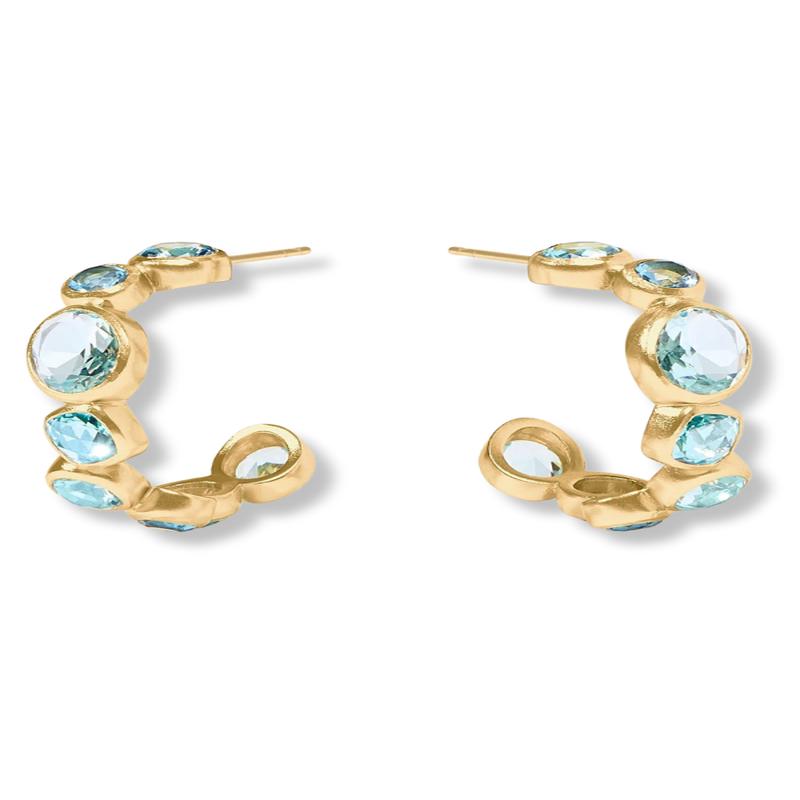 Julie Vos Kaleidoscope Bahamian Blue Hoop Earrings