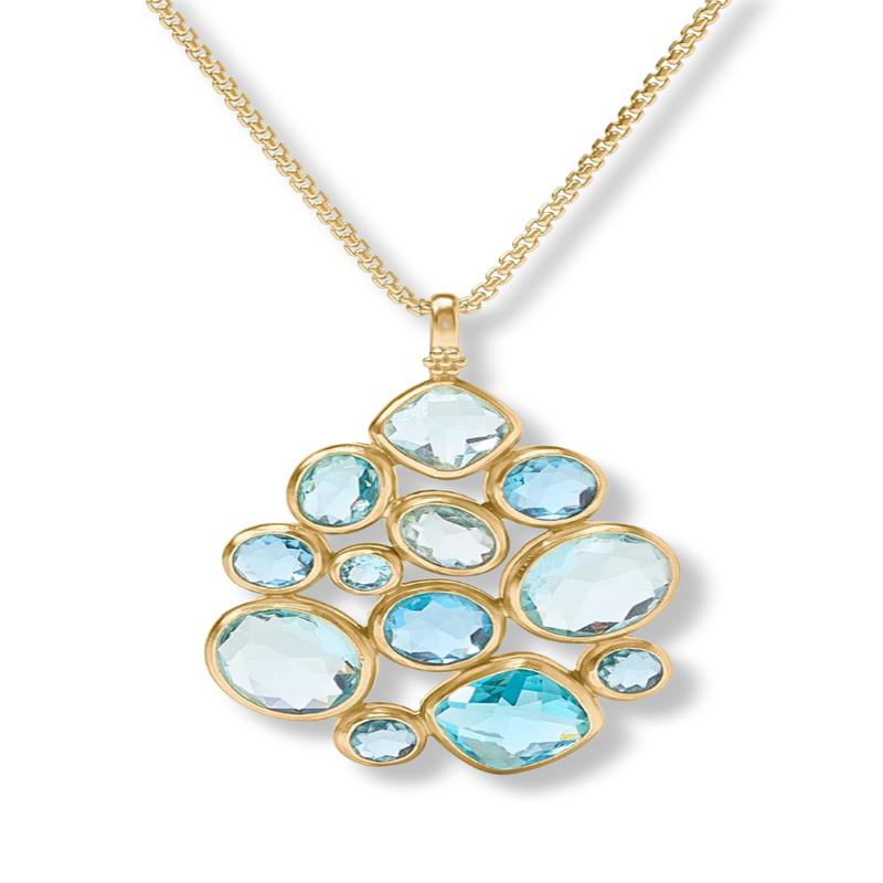 Julie Vos Kaleidoscope Bahamian Blue Statement Pendant Necklace