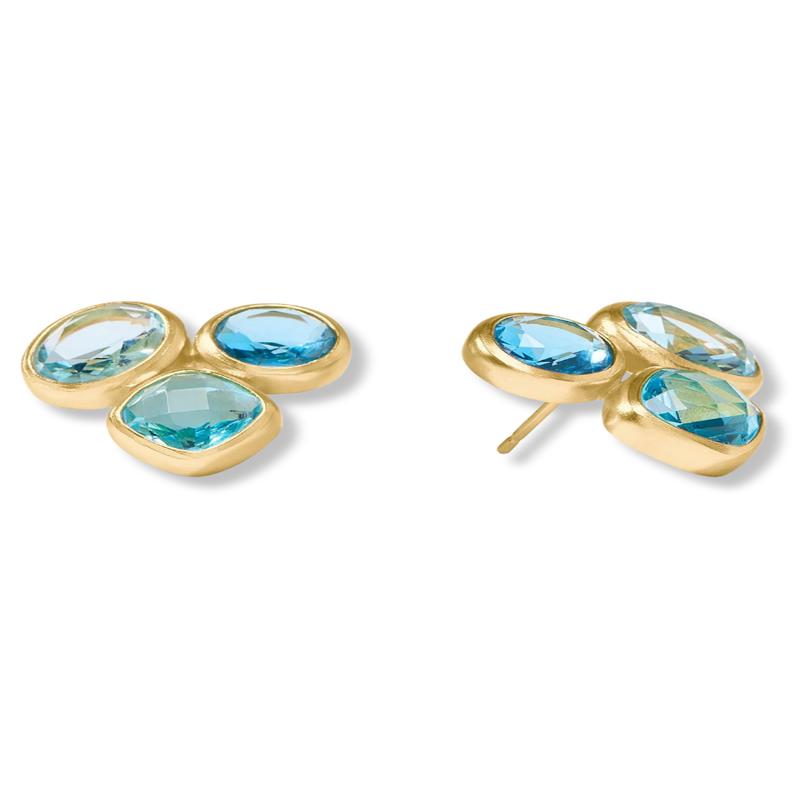 Julie Vos Kaleidoscope Bahamian Blue Statement Stud Earrings