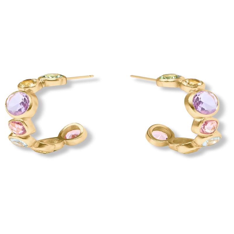 Julie Vos Kaleidoscope Multi Stone Hoop Earrings