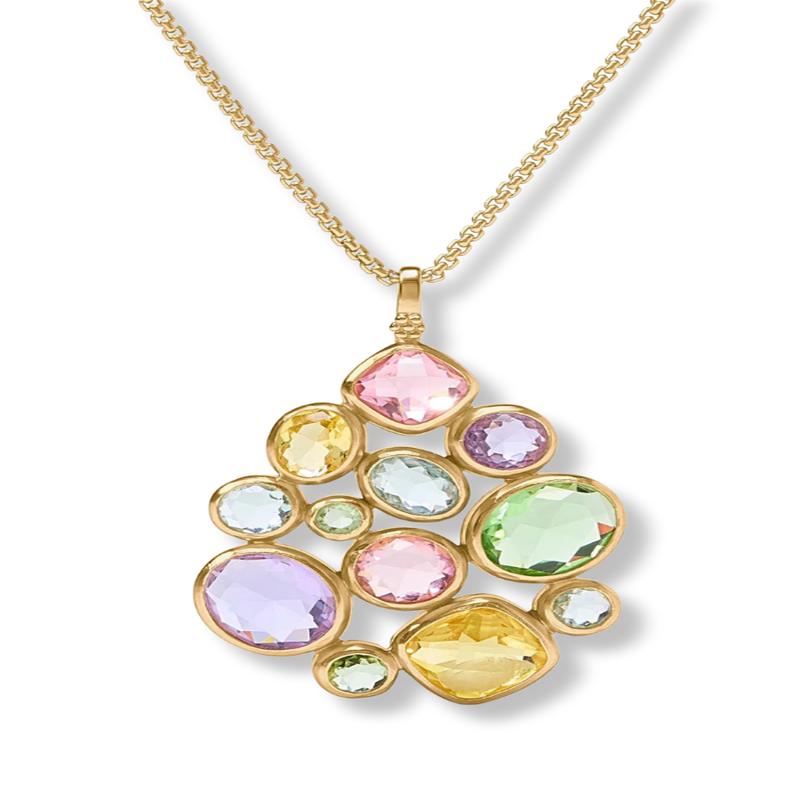 Julie Vos Kaleidoscope Multi Stone Statement Pendant Necklace