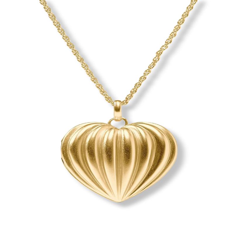 Julie Vos Puffy Heart Locket Necklace