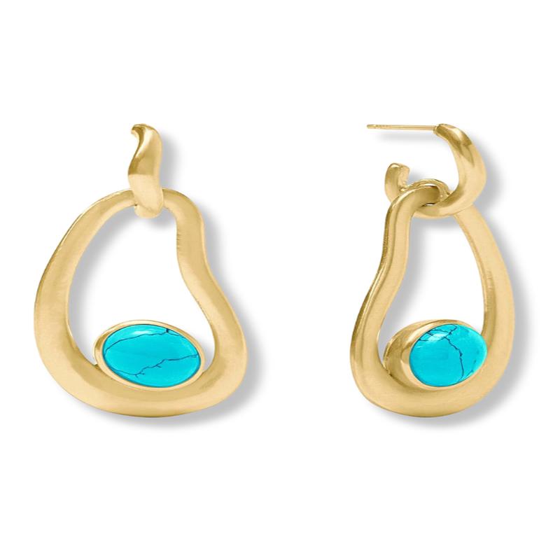Julie Vos Wave Turquoise Blue Statement Earring