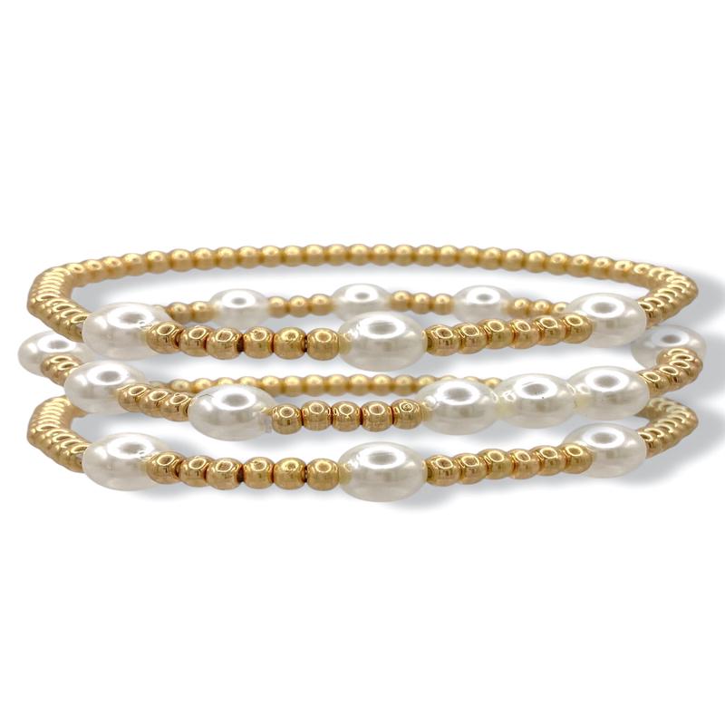 Looking For You Gold Pearl Bracelet Set *Final Sale*
