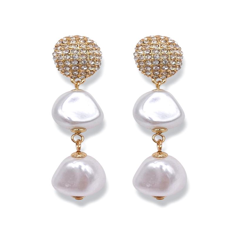 Major Break Pave & Pearl Earrings