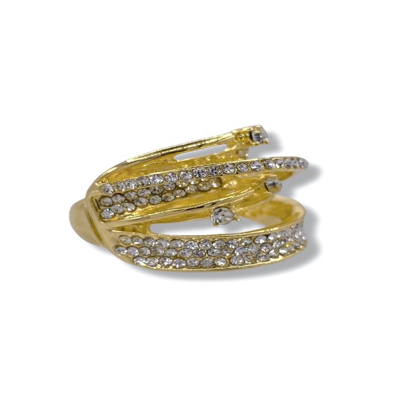 Ollie Gold Rhinestone Stretch Ring - FINAL SALE