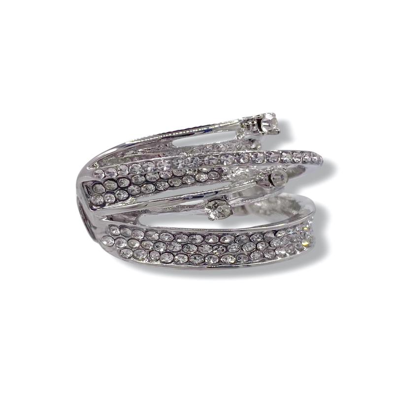 Ollie Silver Rhinestone Stretch Ring *Final Sale*