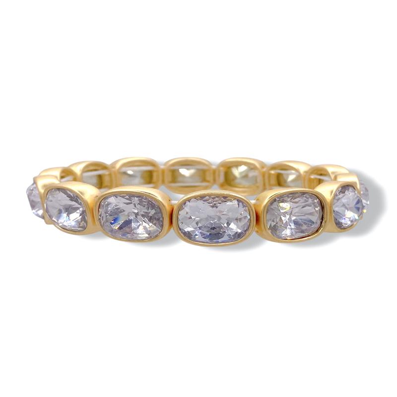 Point Across Clear Cushion Cut Crystal Bracelet