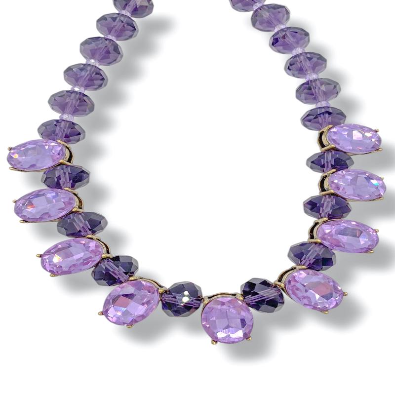 Rockstar In Rome Gold Plated Alexandrite Stones Chandelier Crystal Necklace