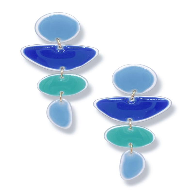 Throwing Pebbles Resin Dangle Earrings