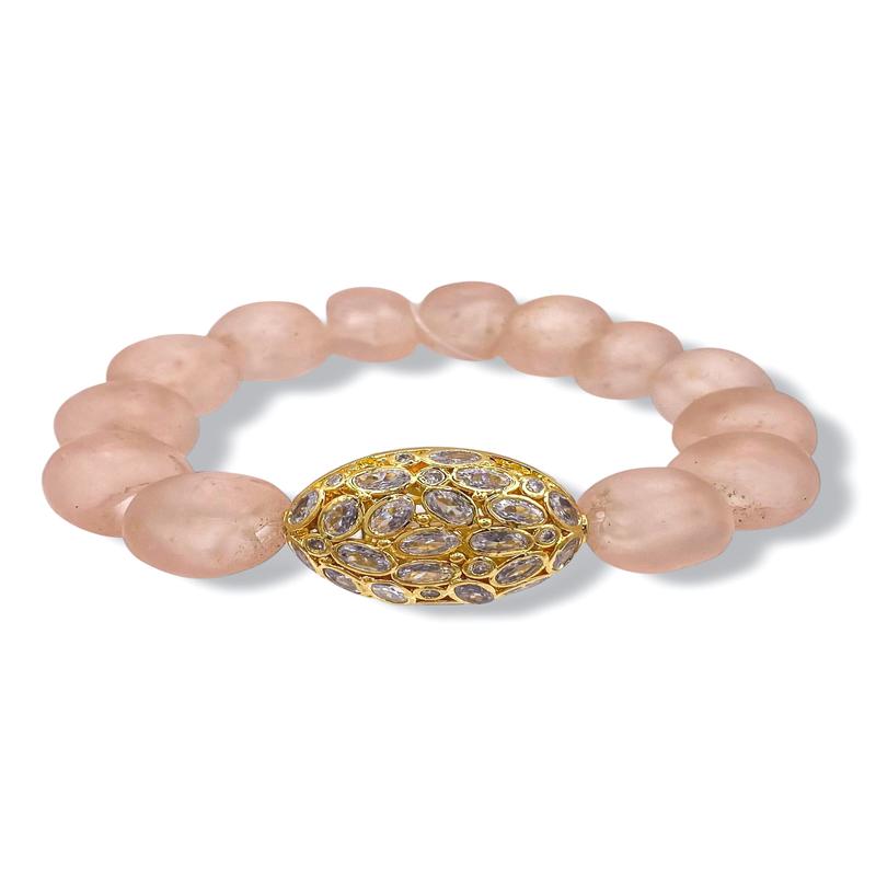 Virtue The Princess Blush Glass Luxe Beaded Bracelet - FINAL SALE