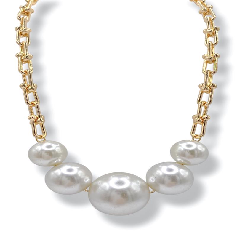 Yours Truly Pearl Chain Necklace