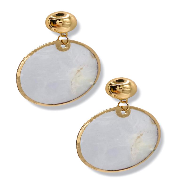 A Big Drop Clear Disk Earrings - FINAL SALE