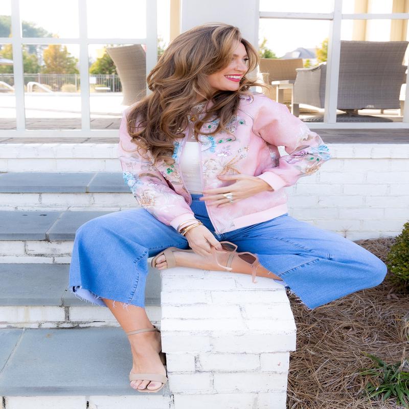 A.Z.I. Kylie Dusty Pink Bomber Jacket