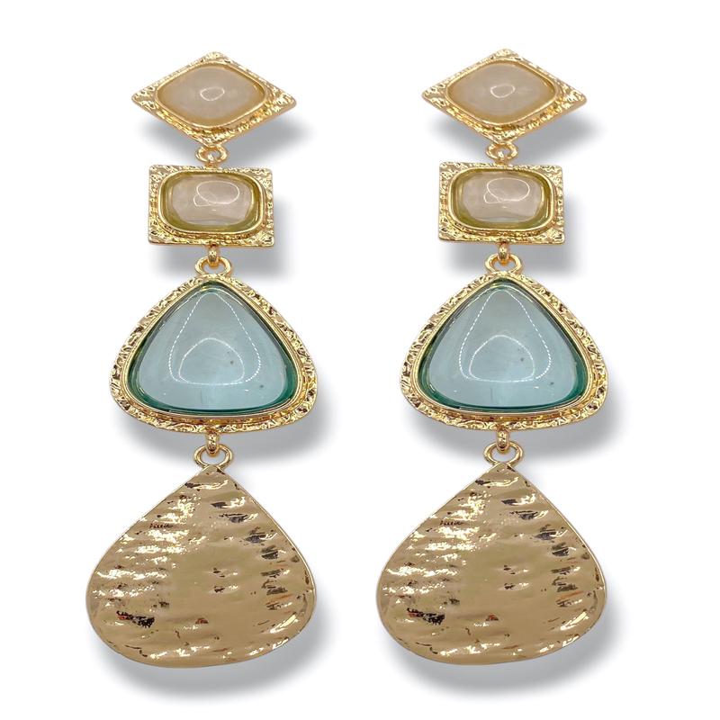 All Or Nothing Green Linear Drop Earrings