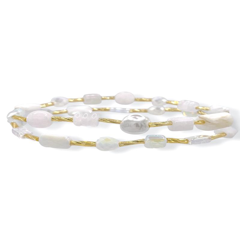 Best Believe White Beaded Bracelet Set *Final Sale*