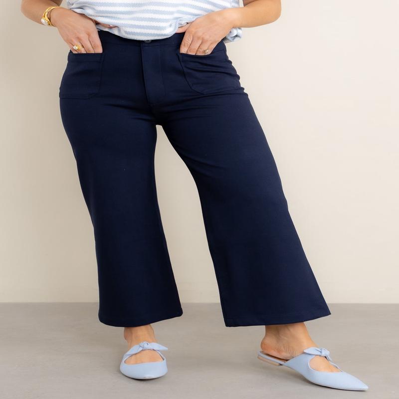 Catherine Ponte Cropped Wide Leg Pant - FINAL SALE