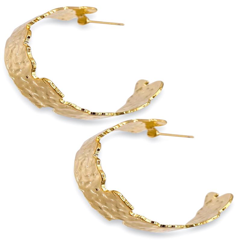 DOORBUSTER - Turn Of Events Gold Hoop Earrings