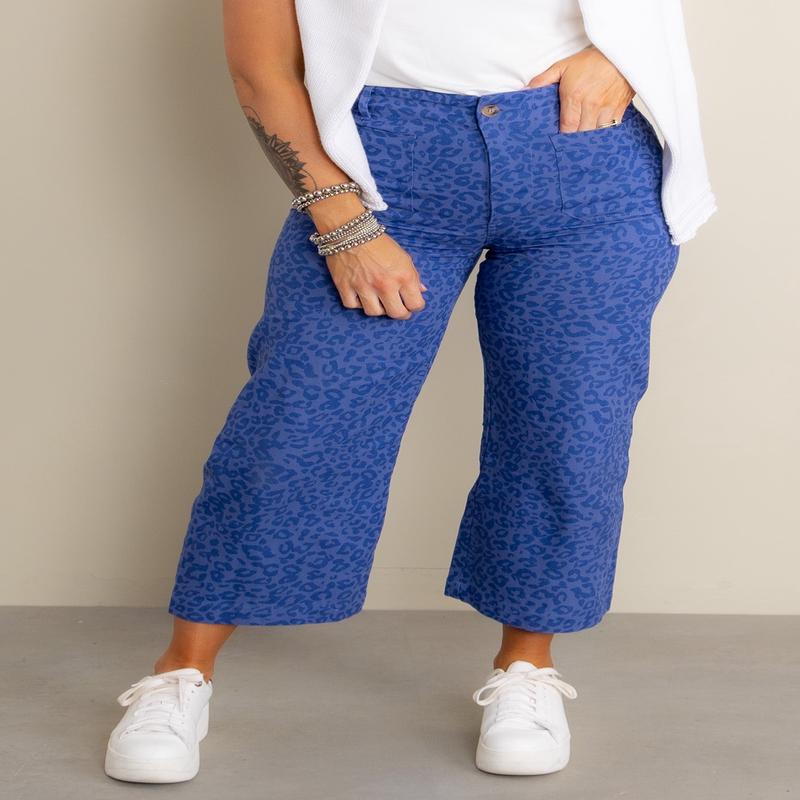 Emery Blue Ankle Length Cropped Pant - FINAL SALE