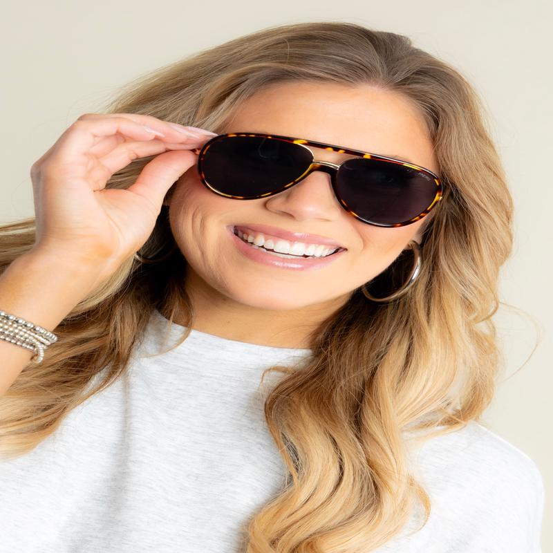 Freyrs Shay Tortoise/Grey Aviator Sunglasses