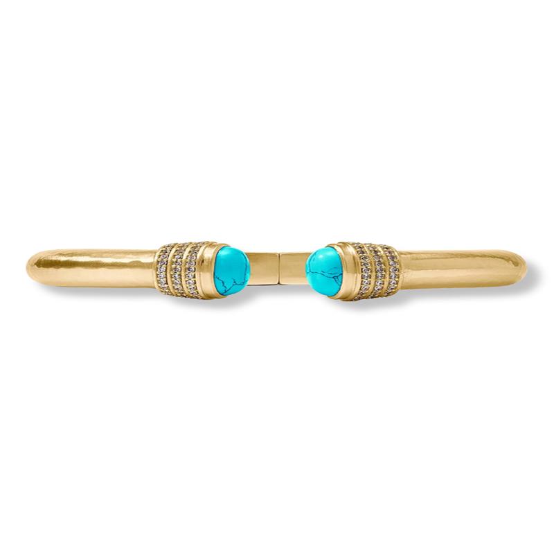 Julie Vos Luna Turquoise Blue Demi Cuff Bracelet