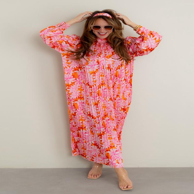 Kasey Floral Fuchsia Midi Dress - FINAL SALE