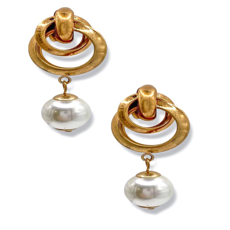 Kiley Pearl & Circle Earrings