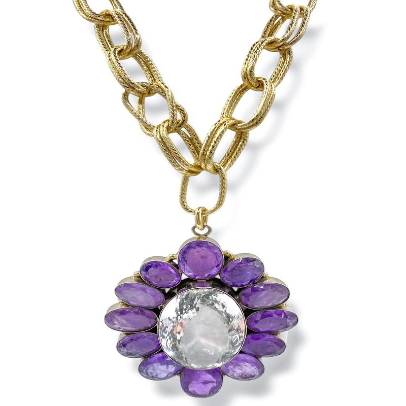Made In The Deep South 1970s Quartz & Amethyst 1960s Necklace