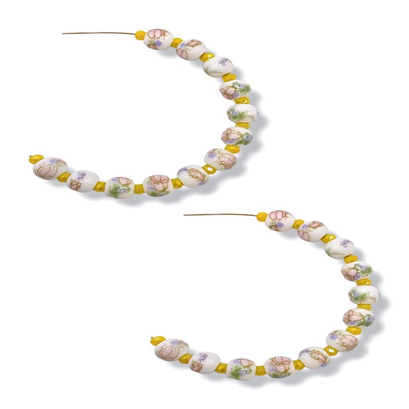 Neely Ceramic Ball Hoop Earrings *Final Sale*